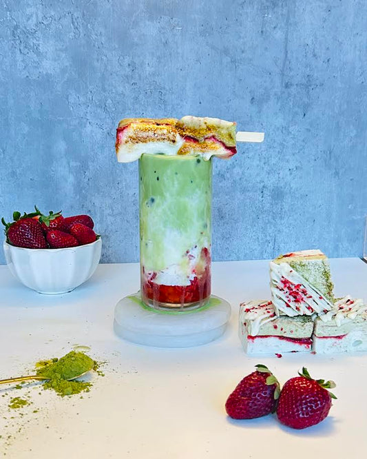 Strawberry Matcha Marshmallows